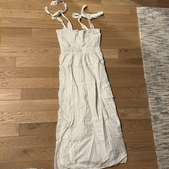 White Aritzia Wilfred Alba Tie Strap Maxi Dress Size Small - Picture 2 of 4